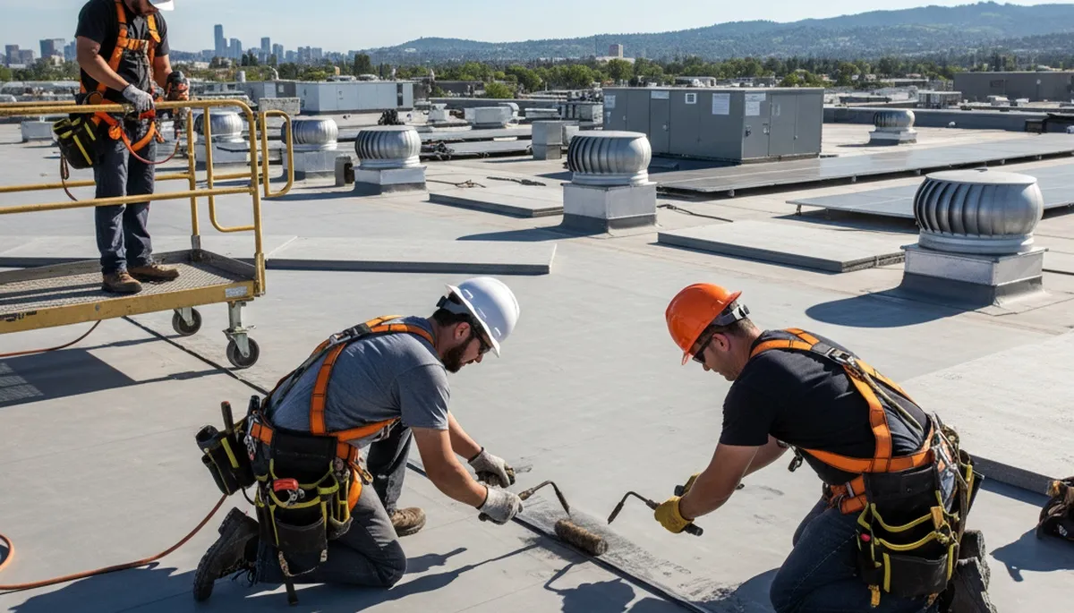 Commercial roofing installation for Portland, OR business by FX Remodeling & Exteriors