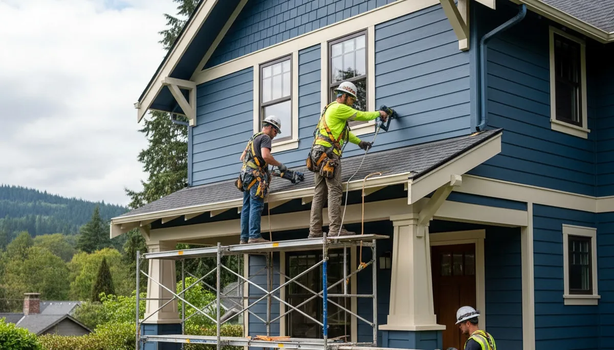 Vinyl siding installation for Portland, OR home exterior by local siding contractor